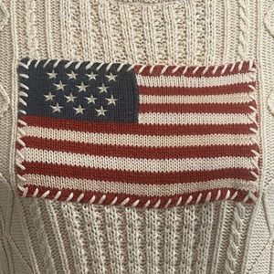 Ralph Lauren crewneck, cableknit sweater